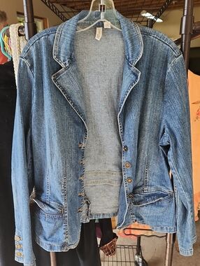 St. John's Bay Blue Denim Blazer-Style Jacket